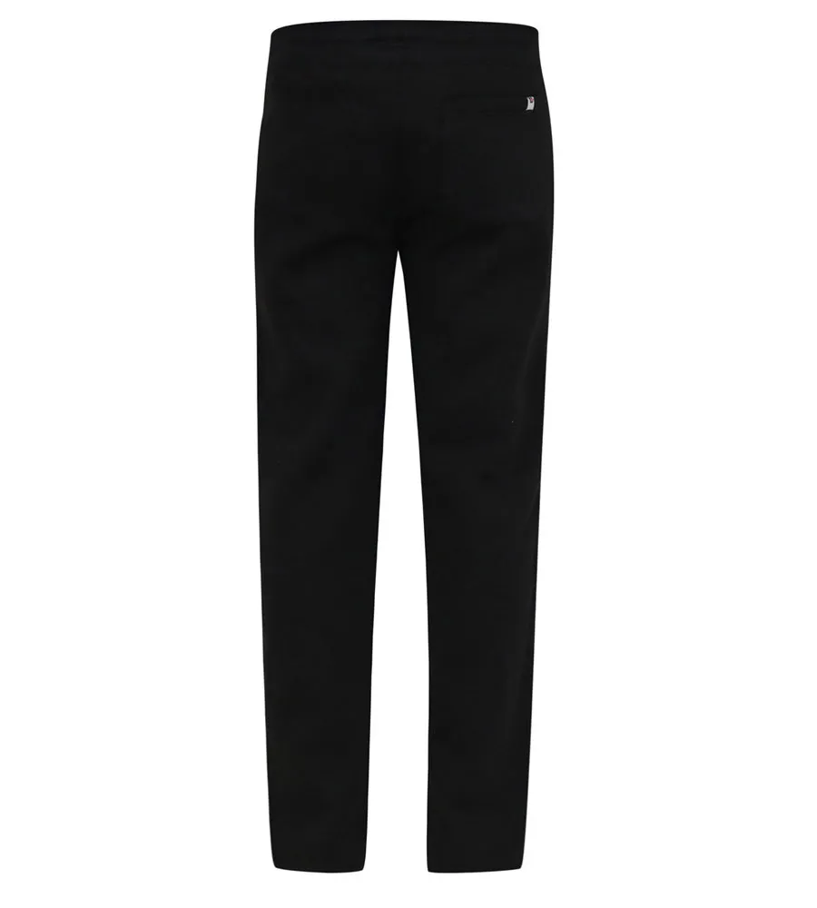 D555 Tall Mens Black Embroidered Jogger With Open Hem (JENNER)